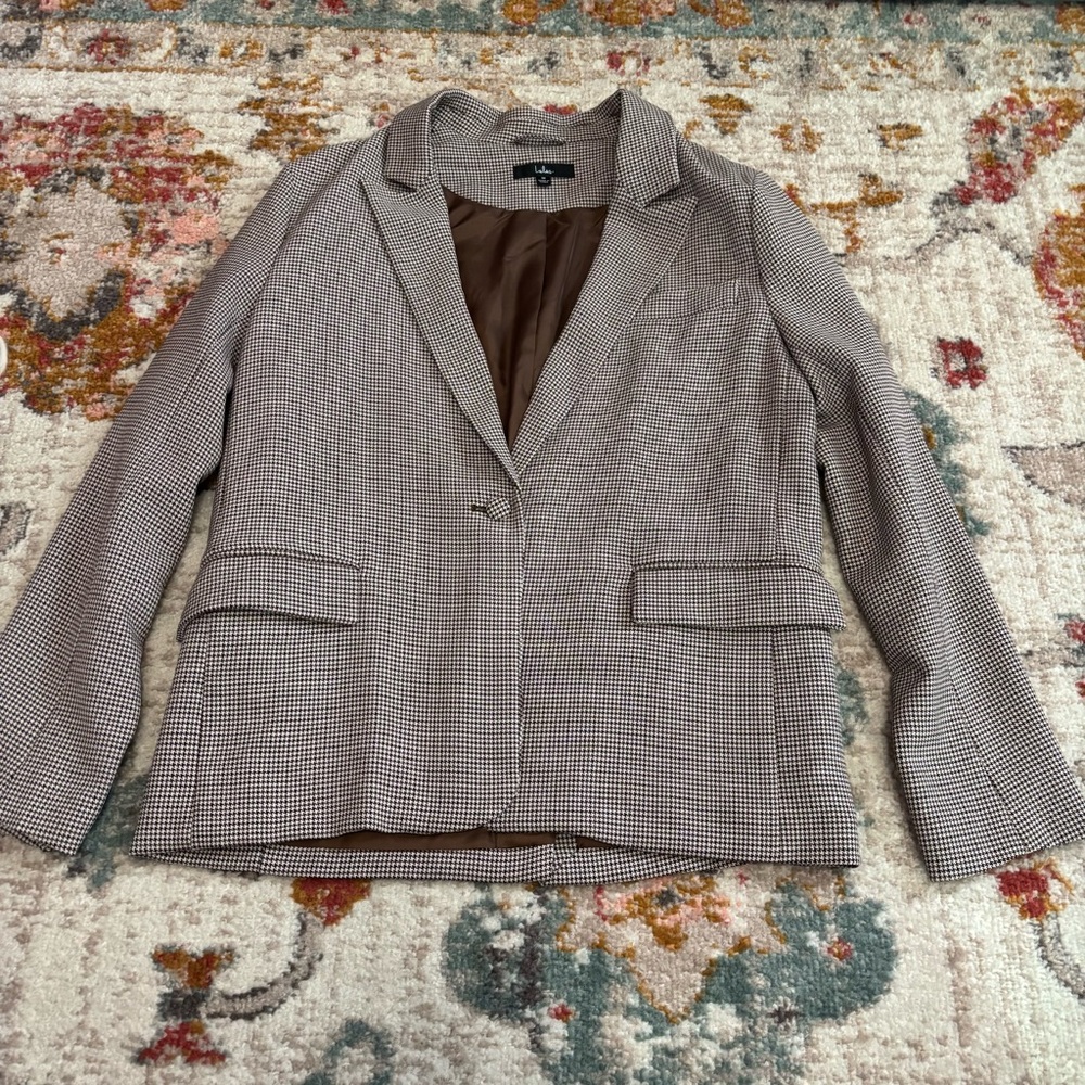 Lulus Brown Herringbone Blazer